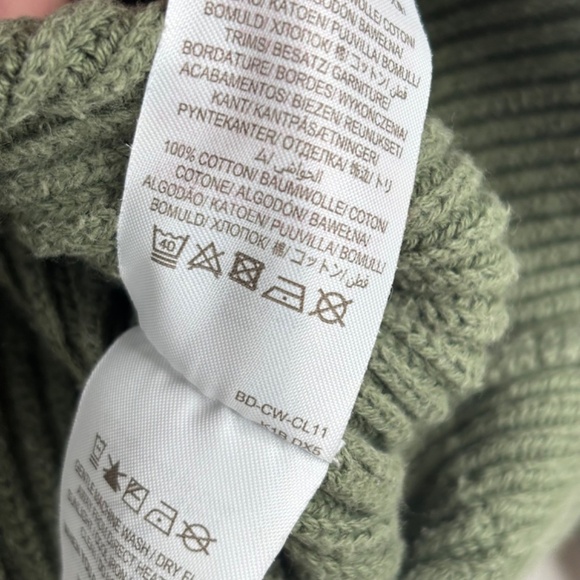 Mini Boden Green Military Sweater 5-6Y Shoulder Patches Ribbed Olive Fisherman - Picture 5 of 8